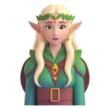female elf with long hair and pointed ears sticker