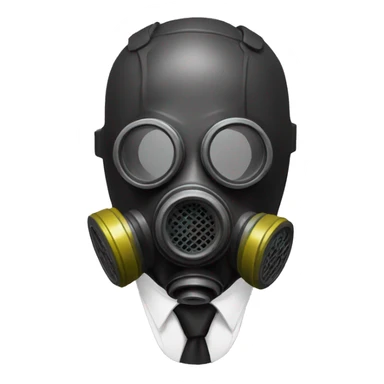 gas mask suit formal portrait sticker
