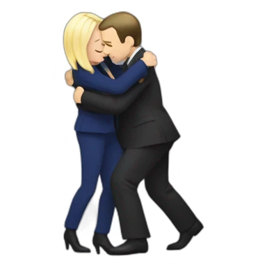 Macron hug marine lepen sticker