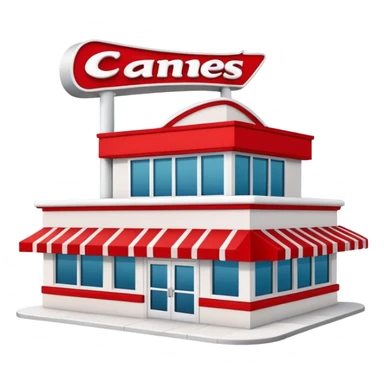 Raising Canes restaurant building sticker