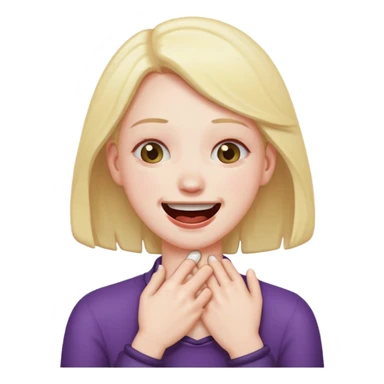 person choking themselves and smiling  sticker