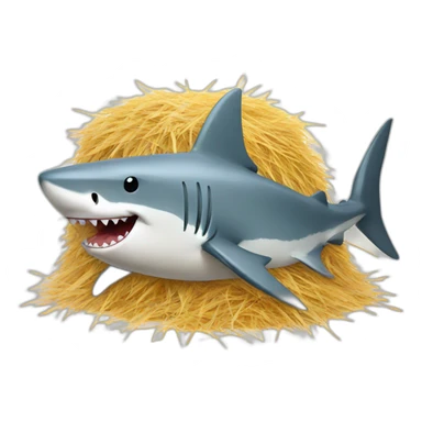shark with hay sticker
