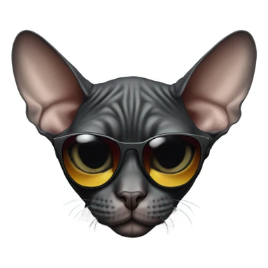 Black cat sphynx with sunglasses  sticker