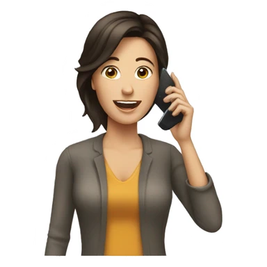 Brunette Woman talking on cell phone sticker