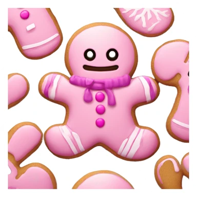 Pink Gingerbread man with mittens  sticker