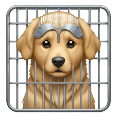 dog in cage sticker