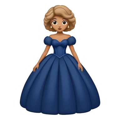 A navy blue big large puffy gown sticker