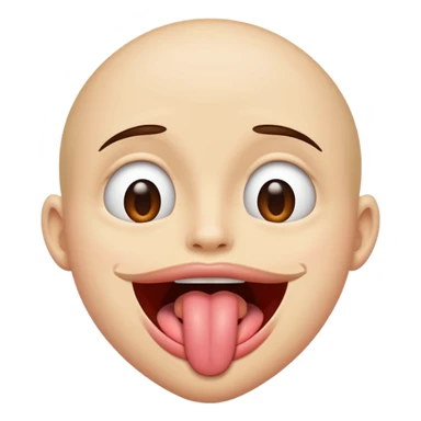 tounge out and hangs going to both sides sticker