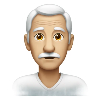 Old man with a blue lazy eye sticker