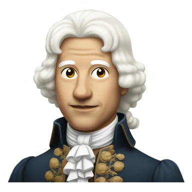 18th century man with white wig Emoji apple style  sticker