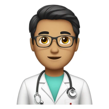 Doctor with short black hair  sticker