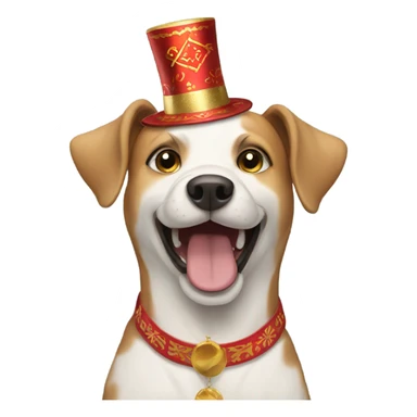 A dog celebrating new year sticker