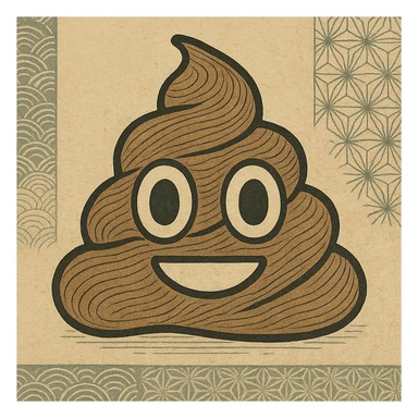 ukiyo-e style poop emoji sticker