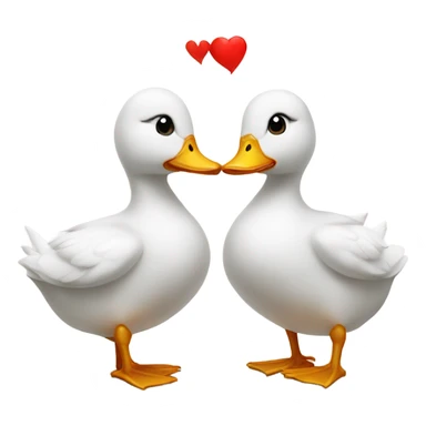 2 white ducks in love  sticker