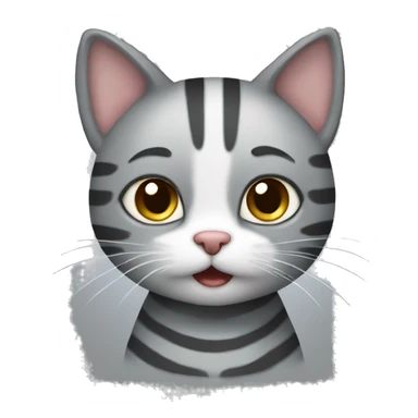 a cute gray striped kitty cat.  sticker