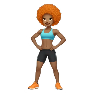 Light skin afro Orangehair in fitness sticker