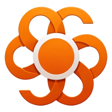 Ubuntu logo, flat, orange and white sticker