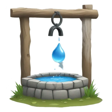 a water well made out of stone sticker