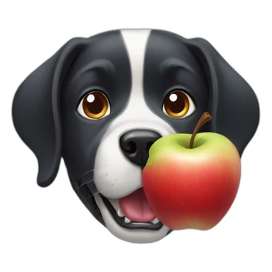 apple in dog mouth sticker