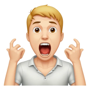 guy holding neck while screaming  sticker