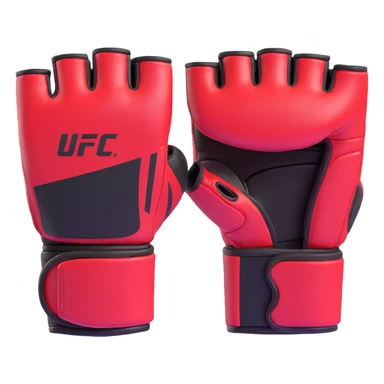 UFC MMA fighting glove with open fingertips, padded knuckles, red and black colors, official UFC style, detailed 3D sticker
