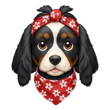 Собака породы черно-белый русский кокер спаниель в бандане Grow Street sticker