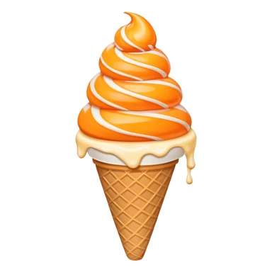 Ice cream wafer cone swirl orange creamsicle sticker