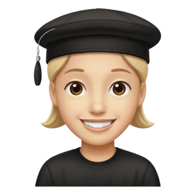 Con un gorro para atras color negro sticker