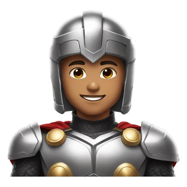 lightskin kid with thor helmet and heart eyes and big smile sticker