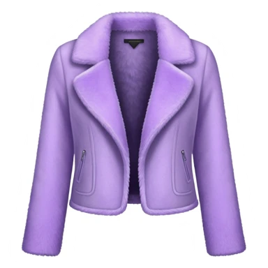 Realistic isolated open lavender fuzzy velvet feminine fashion  jacket. sticker