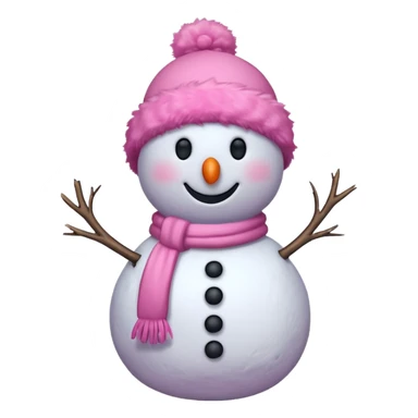 Pink snowman sticker