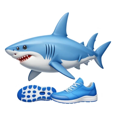 Shark with blue trainers on fins sticker