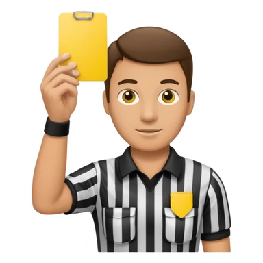 referee holding yellow card sticker