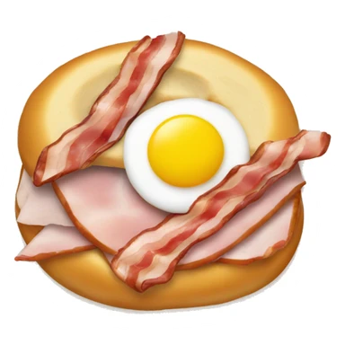 a bagel sandwich with ham, bacon and eggs sticker