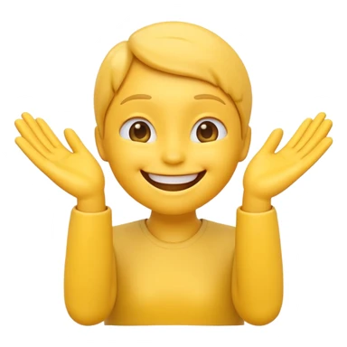 grinning emoji with hands together, gesture of offering help, happy to help sticker