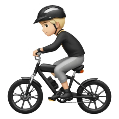 bike riding black bike blonde hair boy helmet sticker