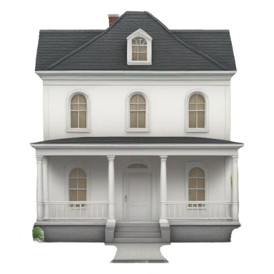 White colonial style house sticker