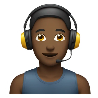 person with headphones on sticker