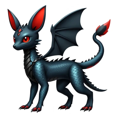 Sophisticated Modern Gothic Gloomy Futuristic Scaly Cyber-Salandit-Umbreon-Litten-Hybrid (Full body) sticker