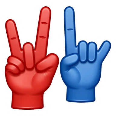 foam 1 finger blue (#00A3E0) and red (#F9423A) sticker