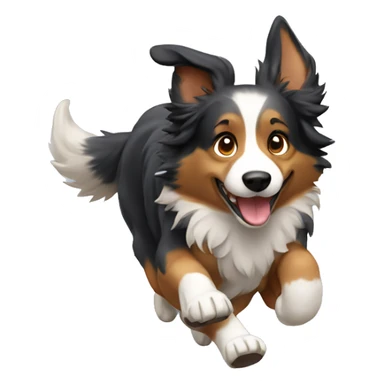 Aussie shepherd running  sticker