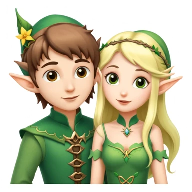 a fairy and elf together sticker