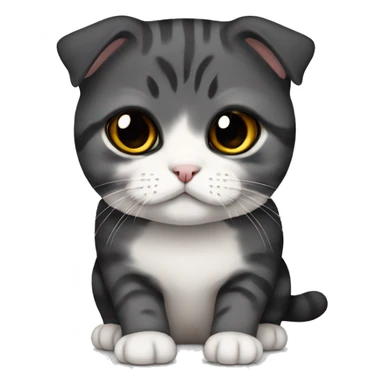 Scottish fold cat black sticker
