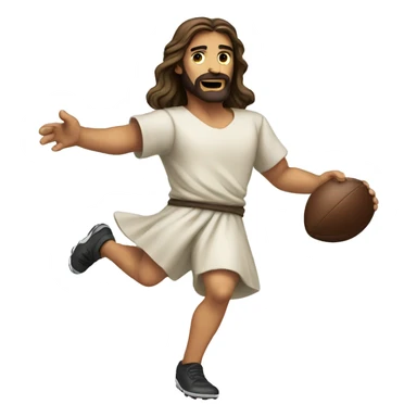 jesus playing football sticker