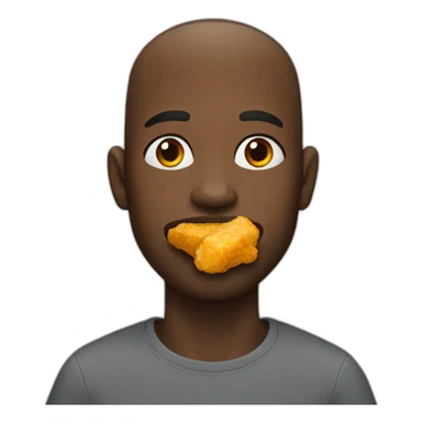 A black man eating nugget sticker