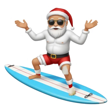 santa on a surfboard sticker