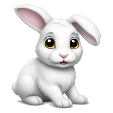 white bunny with grey markings sticker