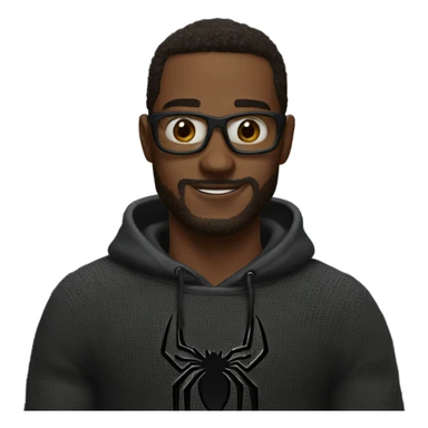 Black sweater on Spider- man sticker