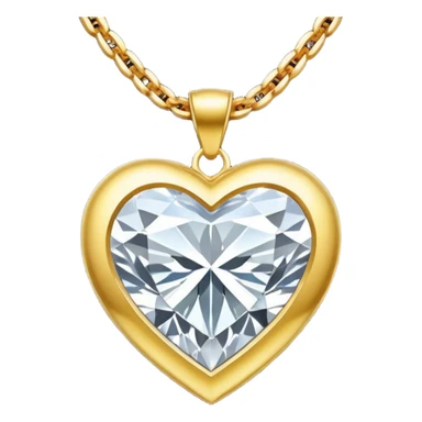 gold chain with a diamond heart pendant sticker