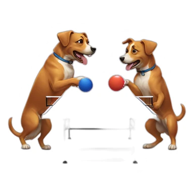two dogs playing ping pong sticker